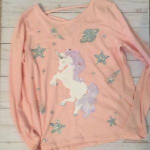 Unicorn flip sequins T-shirt